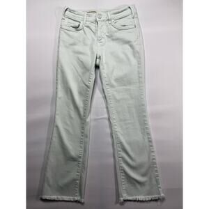 Pilcro & The Letterpress Women's Light Green Straight Crop Jeans - Size 27x24.5
